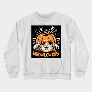 Cat Halloween Pumpkin Cute Crewneck Sweatshirt